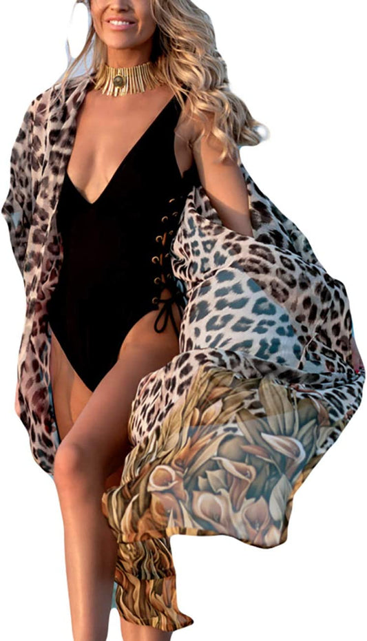 Women Bohemian Bikini Swimsuit Cover Ups for Swimwear Kimono Cardigan
